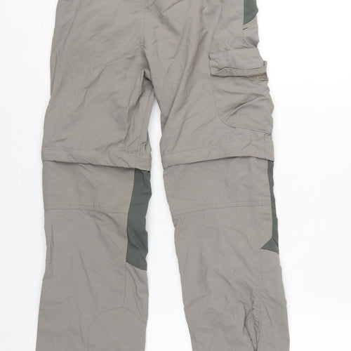 Decathlon Boys Grey Green 10 Years Convertible Cargo Hiking Trousers