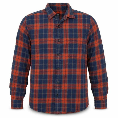 Uniqlo Men’s M Blue Orange Plaid Flannel Button-Down Shirt