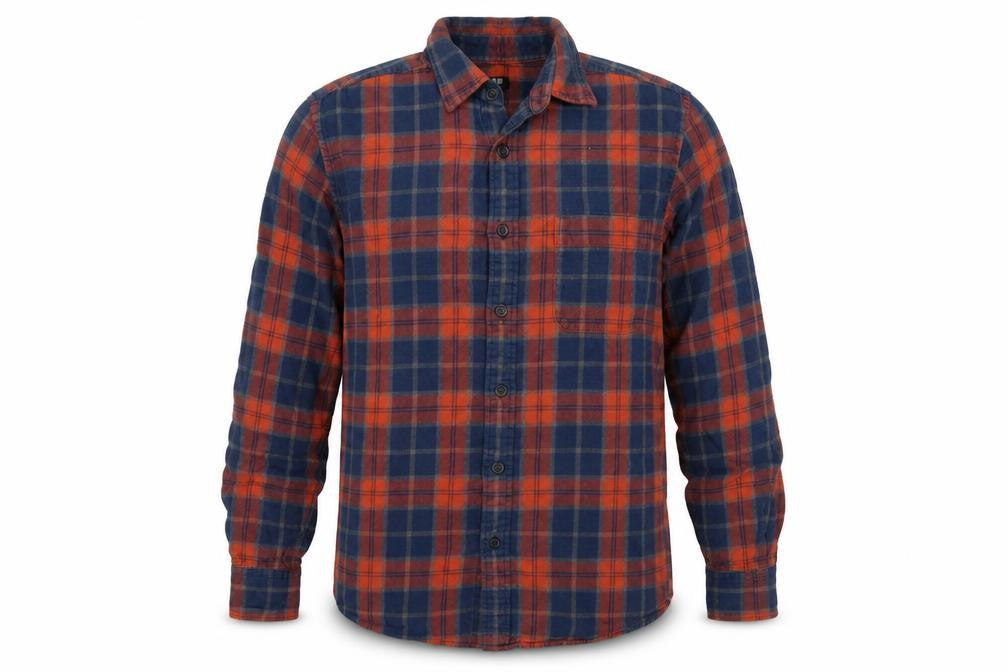 Uniqlo Men’s M Blue Orange Plaid Flannel Button-Down Shirt