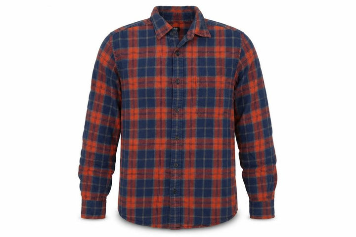 Uniqlo Men’s M Blue Orange Plaid Flannel Button-Down Shirt