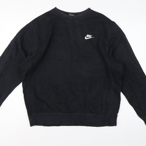 Nike Men’s Black M Crew Neck Pullover Sweatshirt Logo Sports