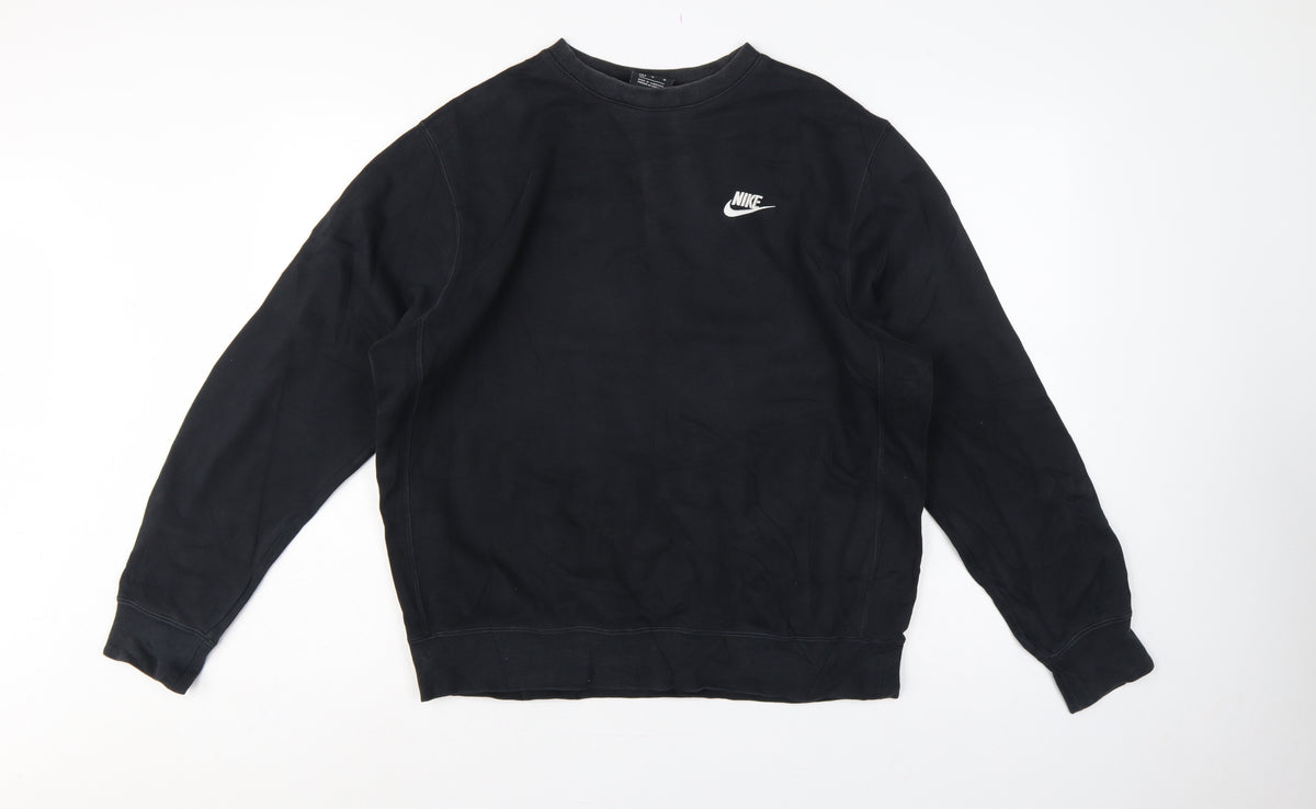 Nike Men’s Black M Crew Neck Pullover Sweatshirt Logo Sports