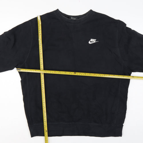 Nike Men’s Black M Crew Neck Pullover Sweatshirt Logo Sports