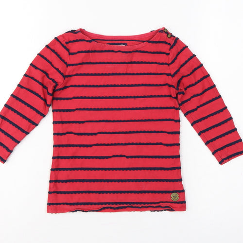 J Jeans Jasper Conran Girls Red Navy Striped Long Sleeve T-Shirt Age 7-8