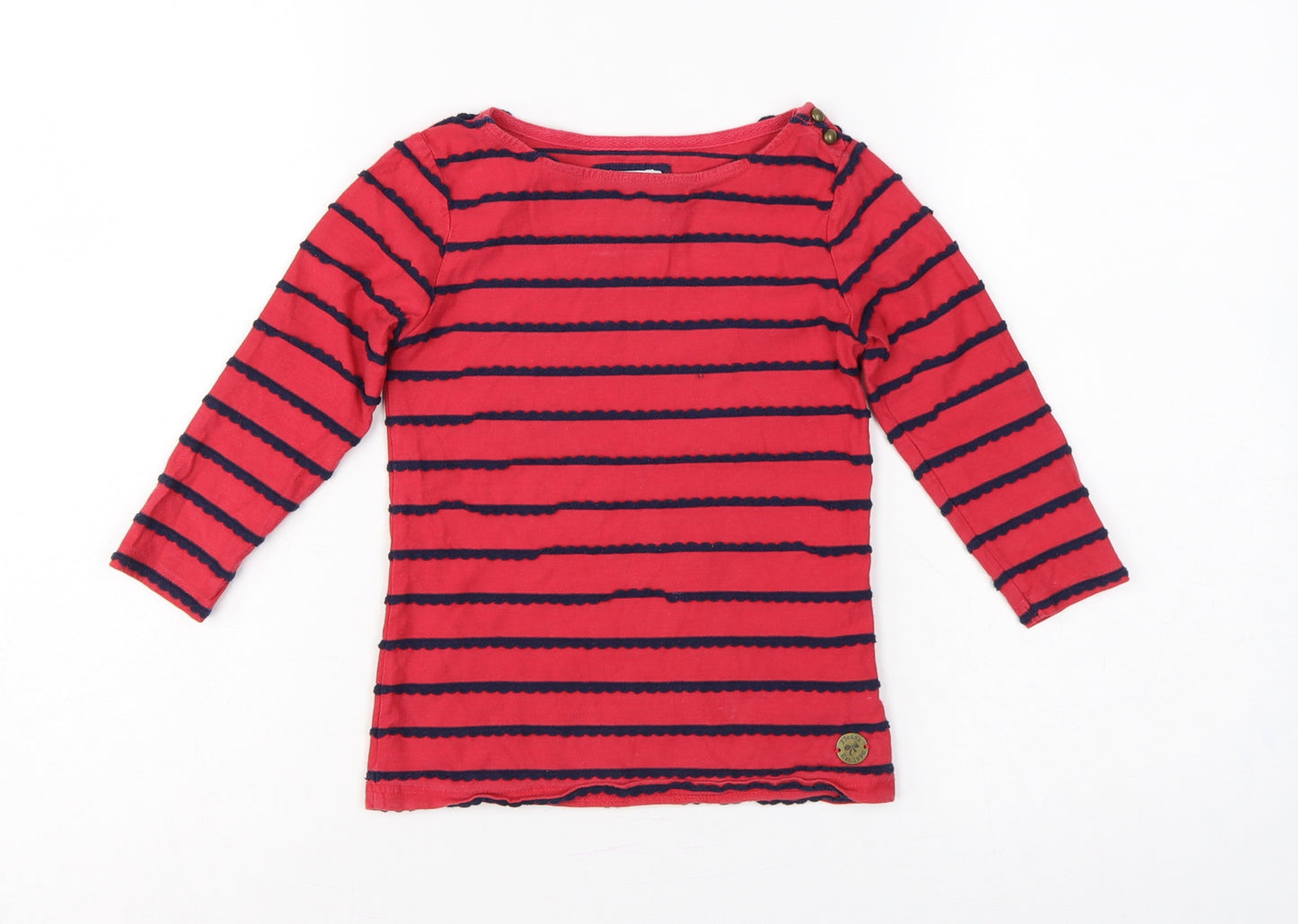 J Jeans Jasper Conran Girls Red Navy Striped Long Sleeve T-Shirt Age 7-8