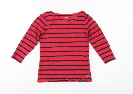J Jeans Jasper Conran Girls Red Navy Striped Long Sleeve T-Shirt Age 7-8