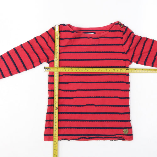 J Jeans Jasper Conran Girls Red Navy Striped Long Sleeve T-Shirt Age 7-8
