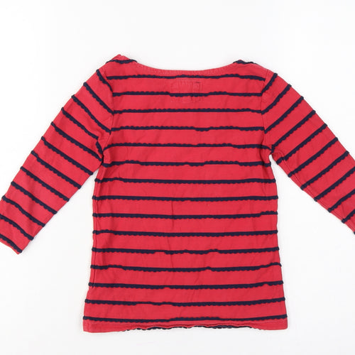J Jeans Jasper Conran Girls Red Navy Striped Long Sleeve T-Shirt Age 7-8