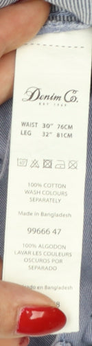 Denim Co. Men's Blue W30 L32 Slim Cotton Chino Trousers