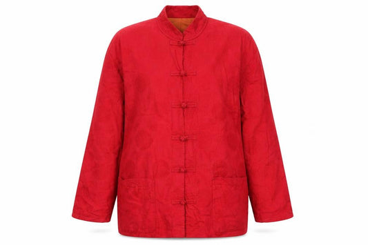 East Women's Red UK 14 Linen Blend Mandarin Collar Frog Fastening Jacket
