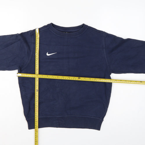 Nike Boys Blue 10-12 Years Pullover Crew Neck Logo Sweatshirt