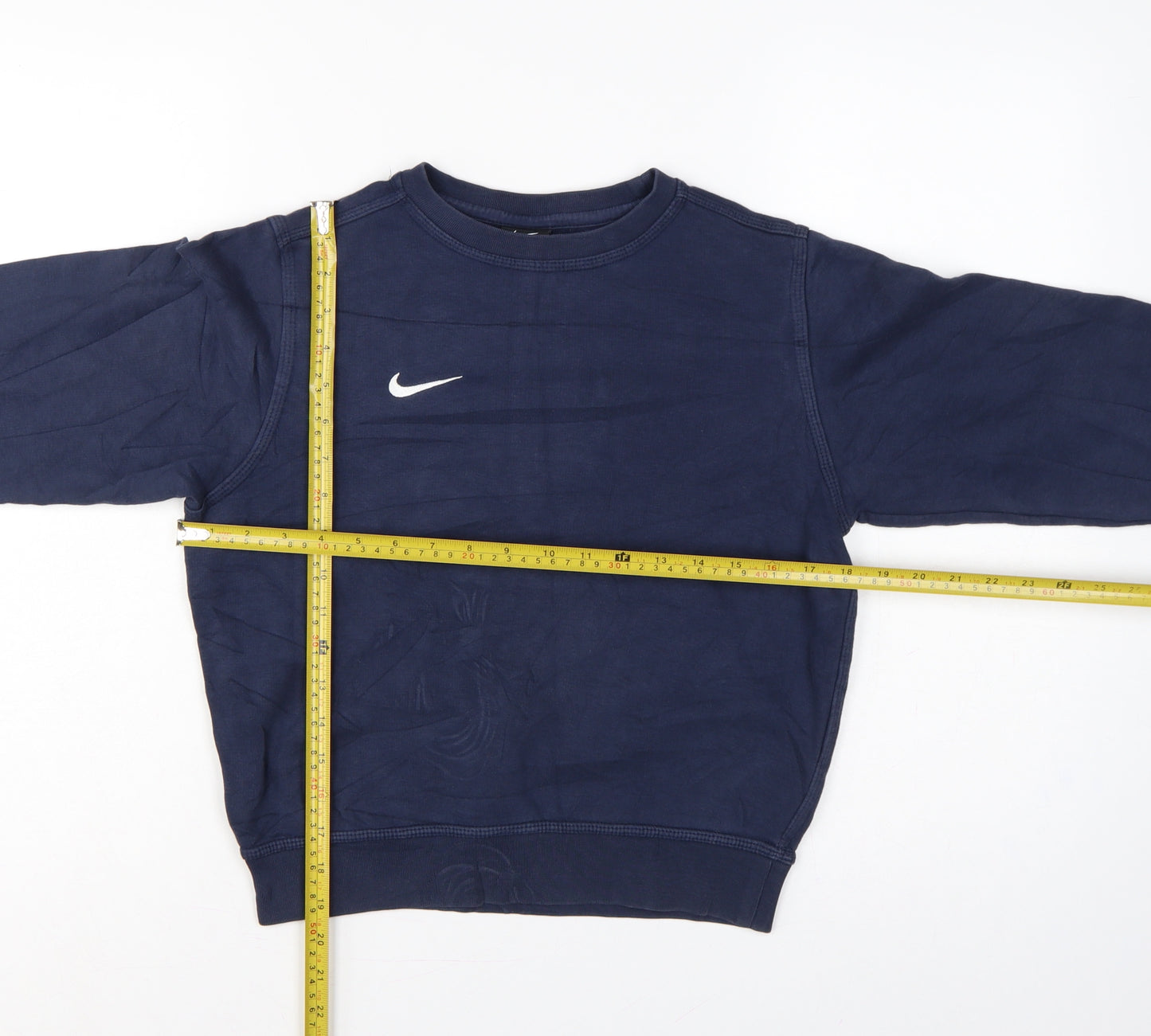 Nike Boys Blue 10-12 Years Pullover Crew Neck Logo Sweatshirt