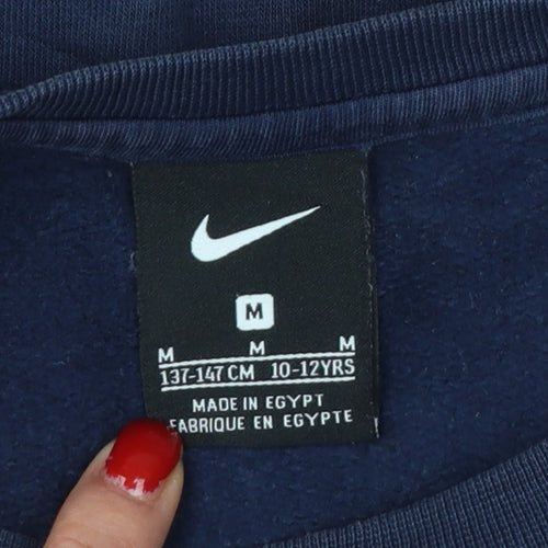 Nike Boys Blue 10-12 Years Pullover Crew Neck Logo Sweatshirt