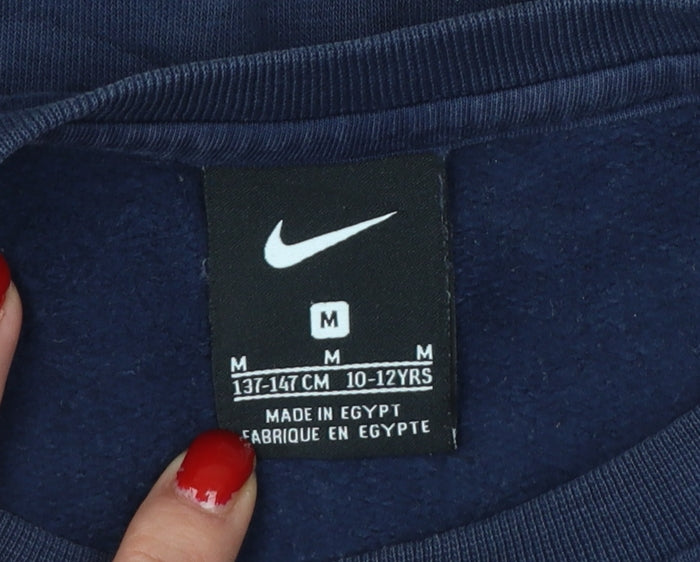 Nike Boys Blue 10-12 Years Pullover Crew Neck Logo Sweatshirt