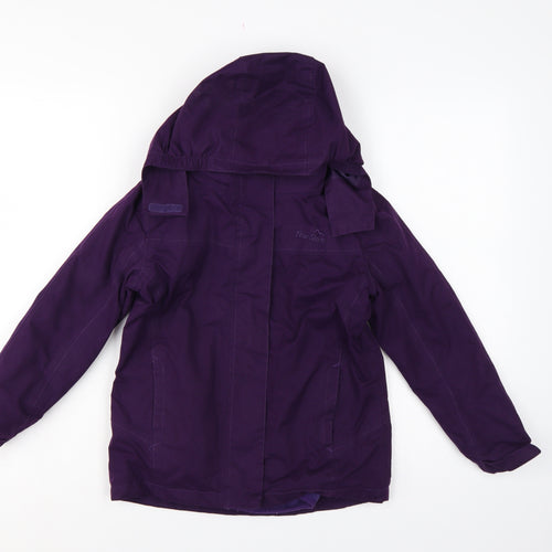 Peter Storm Boys Purple 7-8 Years Hooded Rain Jacket Fleece Lined
