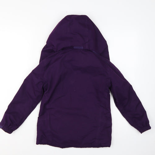 Peter Storm Boys Purple 7-8 Years Hooded Rain Jacket Fleece Lined