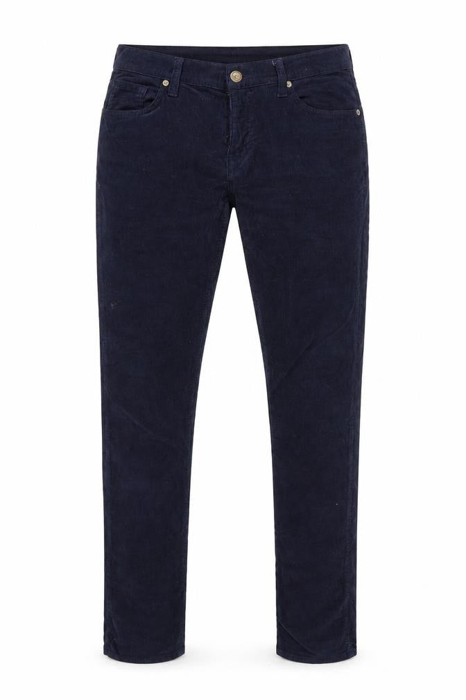 GANT Men’s Blue W32 L32 Audrey Slim Corduroy Low Waist Trousers