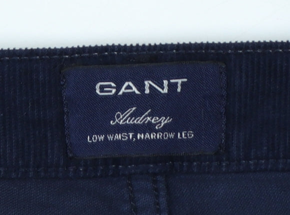 GANT Men’s Blue W32 L32 Audrey Slim Corduroy Low Waist Trousers