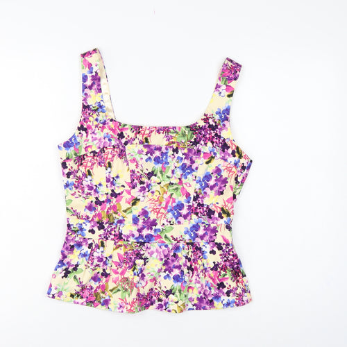 Oasis Women Multicoloured Floral Camisole Tank Top UK 12 Lined