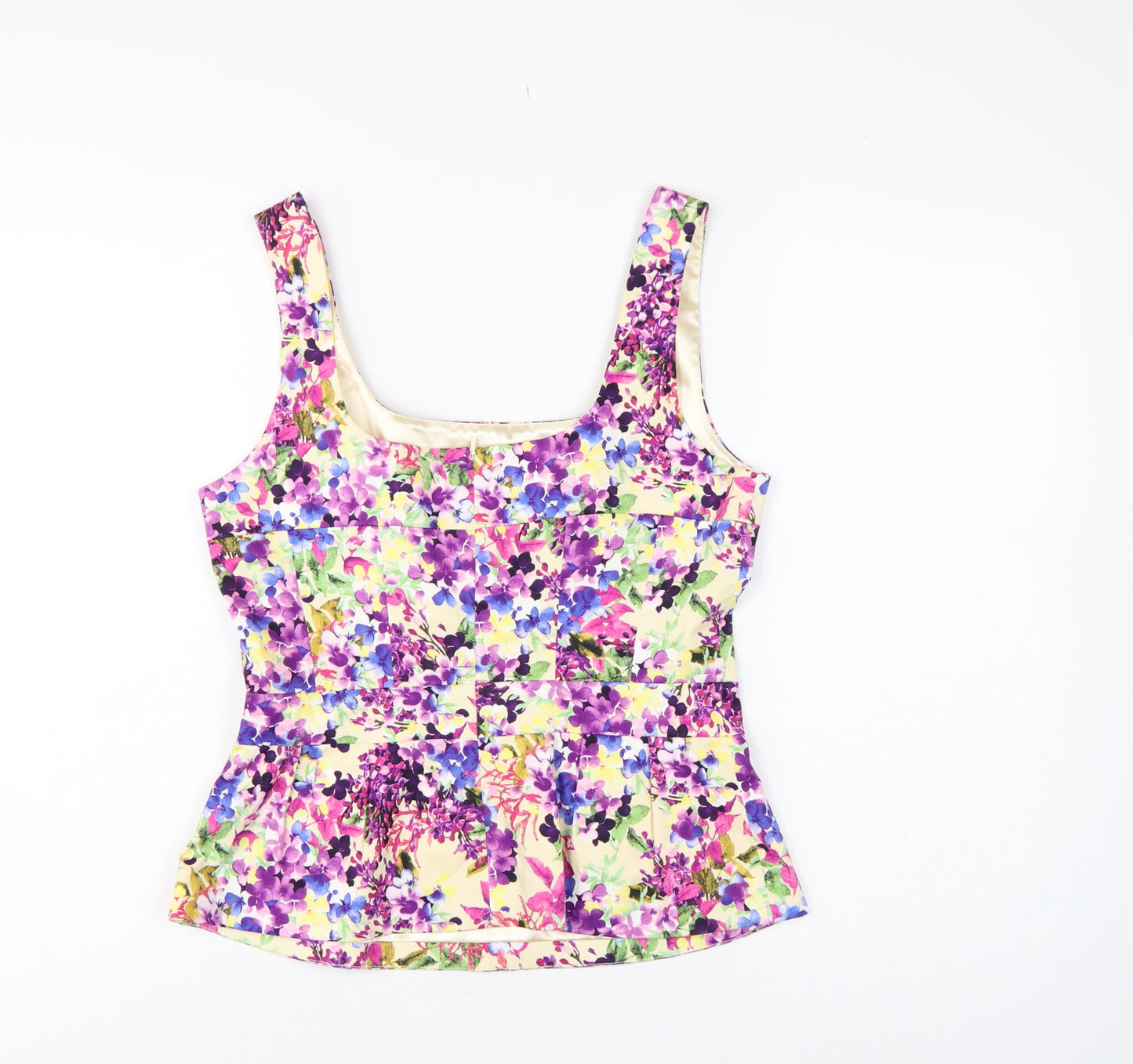 Oasis Women Multicoloured Floral Camisole Tank Top UK 12 Lined