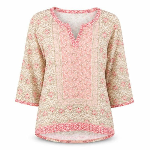 Orvis Women’s Multicoloured Floral Tunic Blouse L 3/4 Sleeve