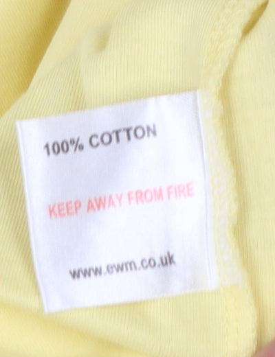 Isle Women Yellow Size 18 Cotton Jersey Crochet Trim Tank Top