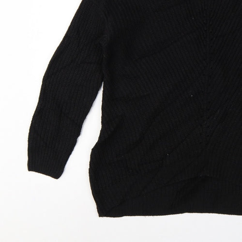 New Look Women’s Black Size S V-Neck Cable Knit Pullover Jumper
