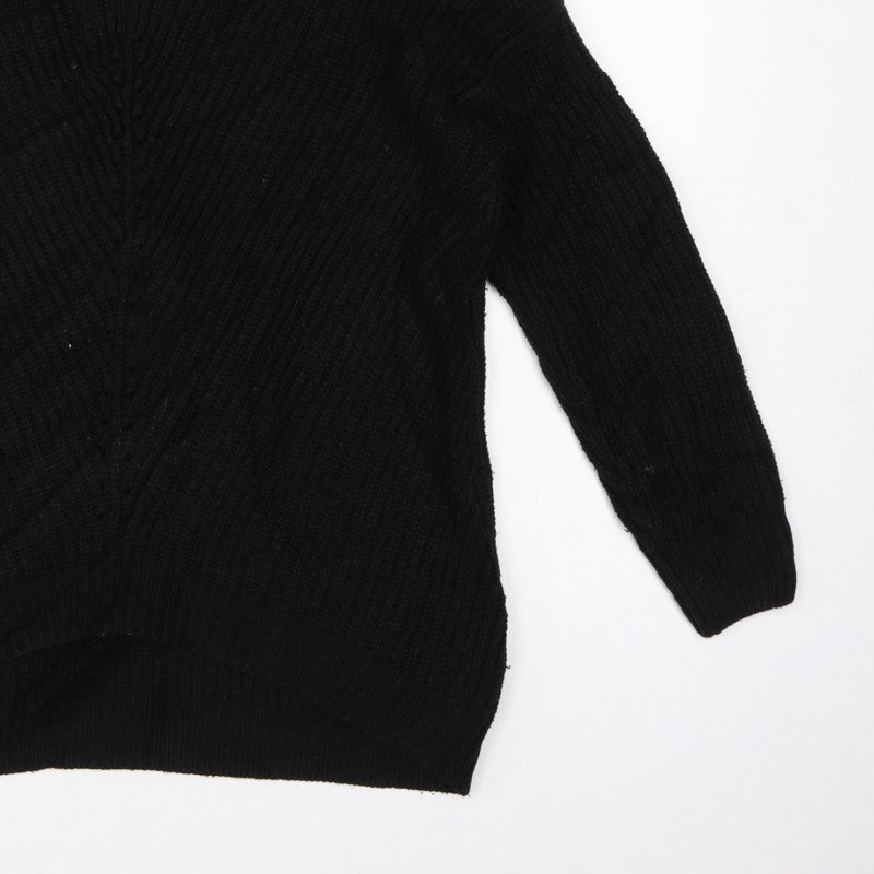 New Look Women’s Black Size S V-Neck Cable Knit Pullover Jumper