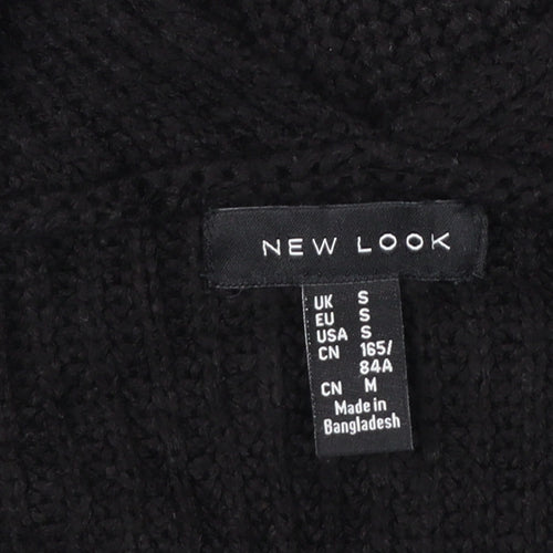 New Look Women’s Black Size S V-Neck Cable Knit Pullover Jumper