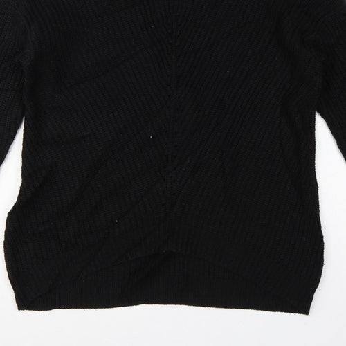 New Look Women’s Black Size S V-Neck Cable Knit Pullover Jumper