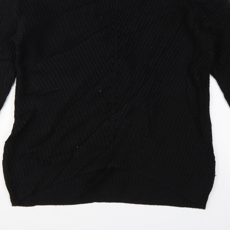 New Look Women’s Black Size S V-Neck Cable Knit Pullover Jumper