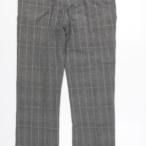 White Stuff Men's Grey Check Cotton Trousers Size 30 Regular Tapered