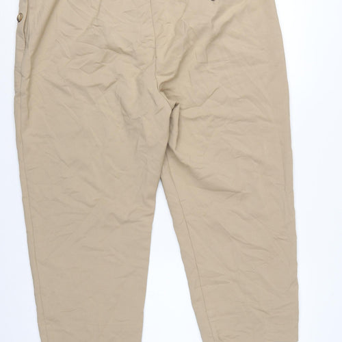 M&S Women Beige Size 20 High Rise Straight 7/8 Cropped Trousers