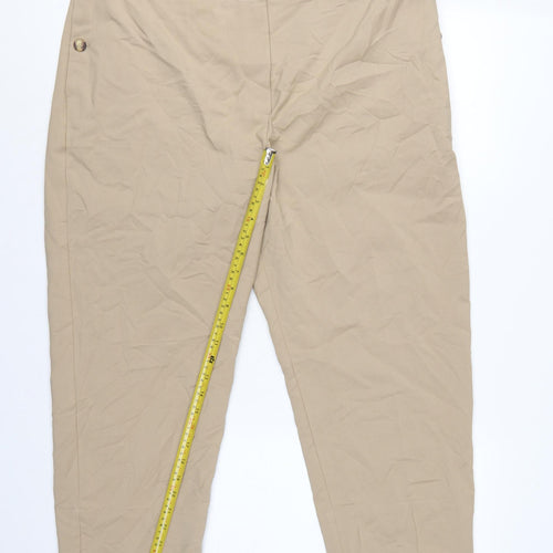 M&S Women Beige Size 20 High Rise Straight 7/8 Cropped Trousers