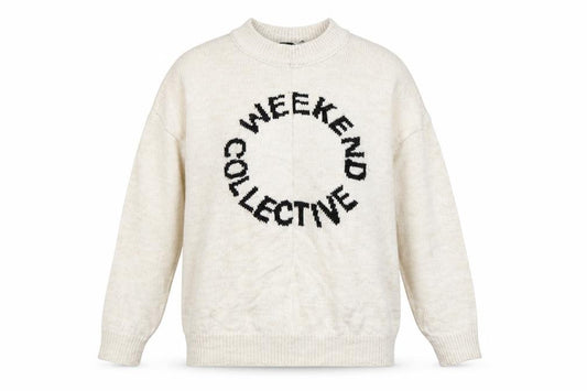 Front view of ASOS Design Women Ivory UK 8 Weekend Chunky Knit jumper