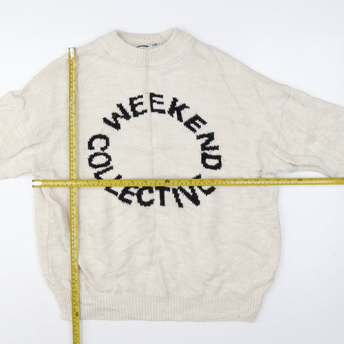 ASOS Design Women Ivory UK 8 Weekend Chunky Knit Pullover Jumper