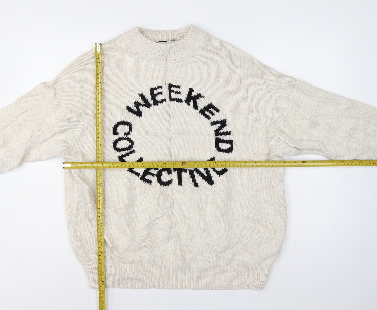 ASOS Design Women Ivory UK 8 Weekend Chunky Knit Pullover Jumper