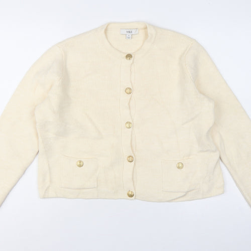 Marks and Spencer Women’s Ivory M Button Pocket Knit Cardigan