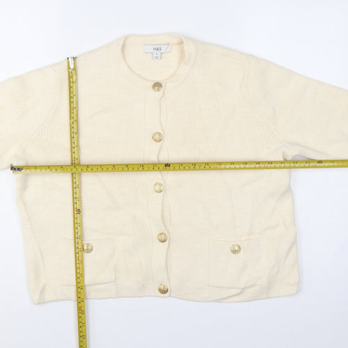 Marks and Spencer Women’s Ivory M Button Pocket Knit Cardigan