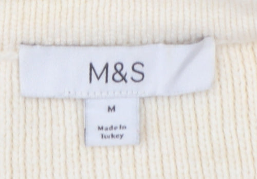 Marks and Spencer Women’s Ivory M Button Pocket Knit Cardigan