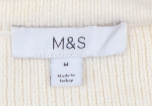 Marks and Spencer Women’s Ivory M Button Pocket Knit Cardigan