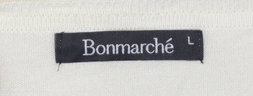 Bonmarché Women’s Ivory L Lace Floral 3/4 Sleeve Cardigan