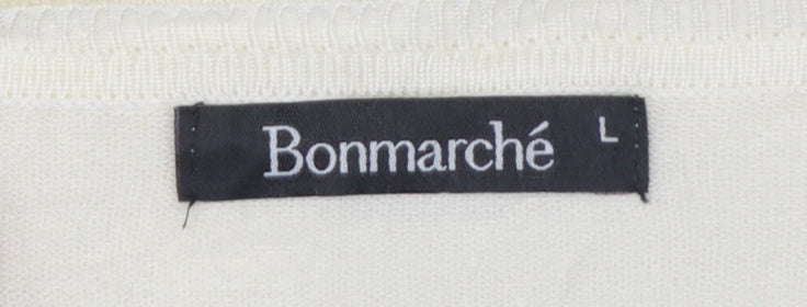 Bonmarché Women’s Ivory L Lace Floral 3/4 Sleeve Cardigan