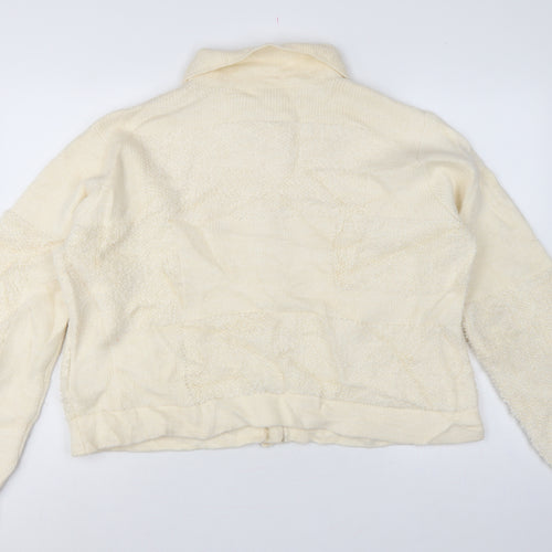 Per Una Women Ivory L Collared Button Chunky Knit Cardigan
