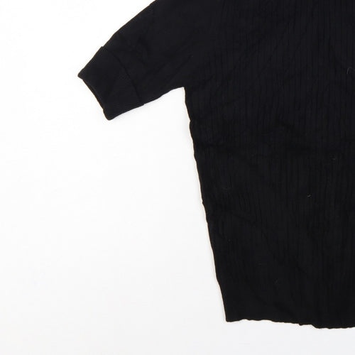 Quiz Women’s Black S Cable Knit Roll Neck Tunic Jumper