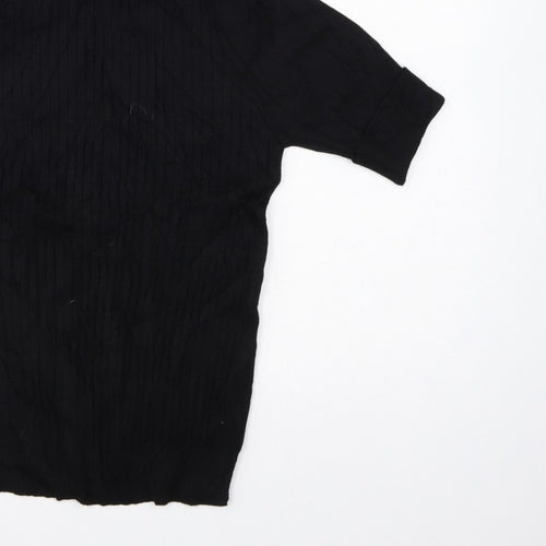 Quiz Women’s Black S Cable Knit Roll Neck Tunic Jumper