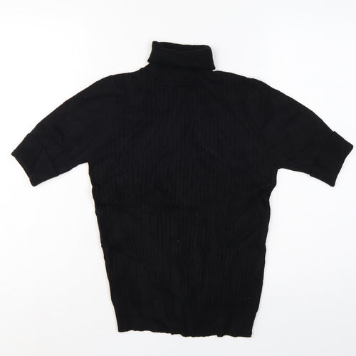 Quiz Women’s Black S Cable Knit Roll Neck Tunic Jumper