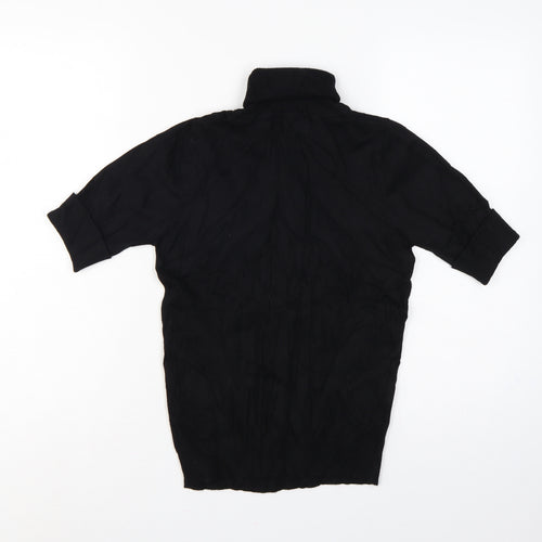Quiz Women’s Black S Cable Knit Roll Neck Tunic Jumper