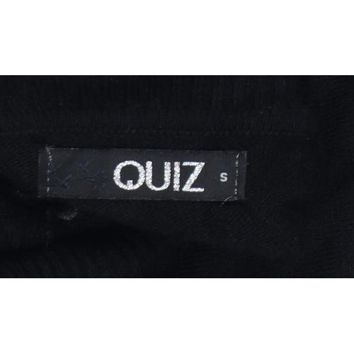 Quiz Women’s Black S Cable Knit Roll Neck Tunic Jumper