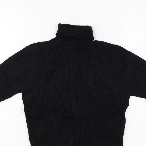 Quiz Women’s Black S Cable Knit Roll Neck Tunic Jumper